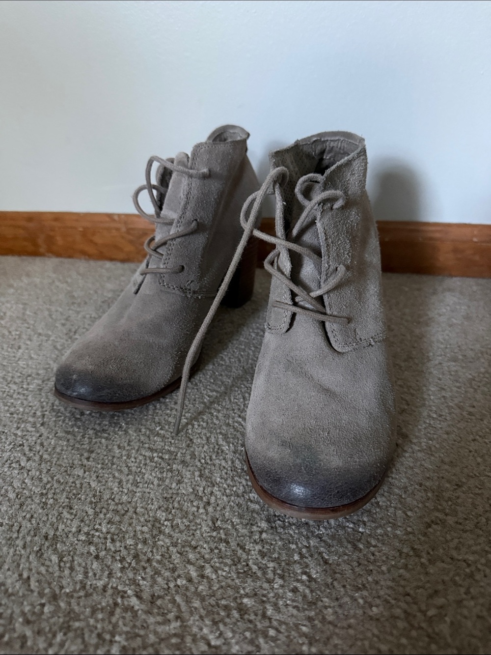 Tom’s Taupe Suede Lace-Up Ankle Boots